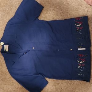 Men's Cubavera embroidered button-down,  short sleeve shirt.